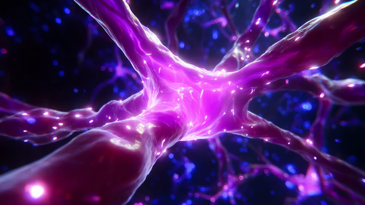 A captivating visual exploration of vibrant neural network structures, showcasing intricate connections illuminated by flowing colors, representing the dynamic nature of cellular communication and interaction