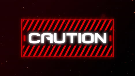 animation of caution text over red pattern