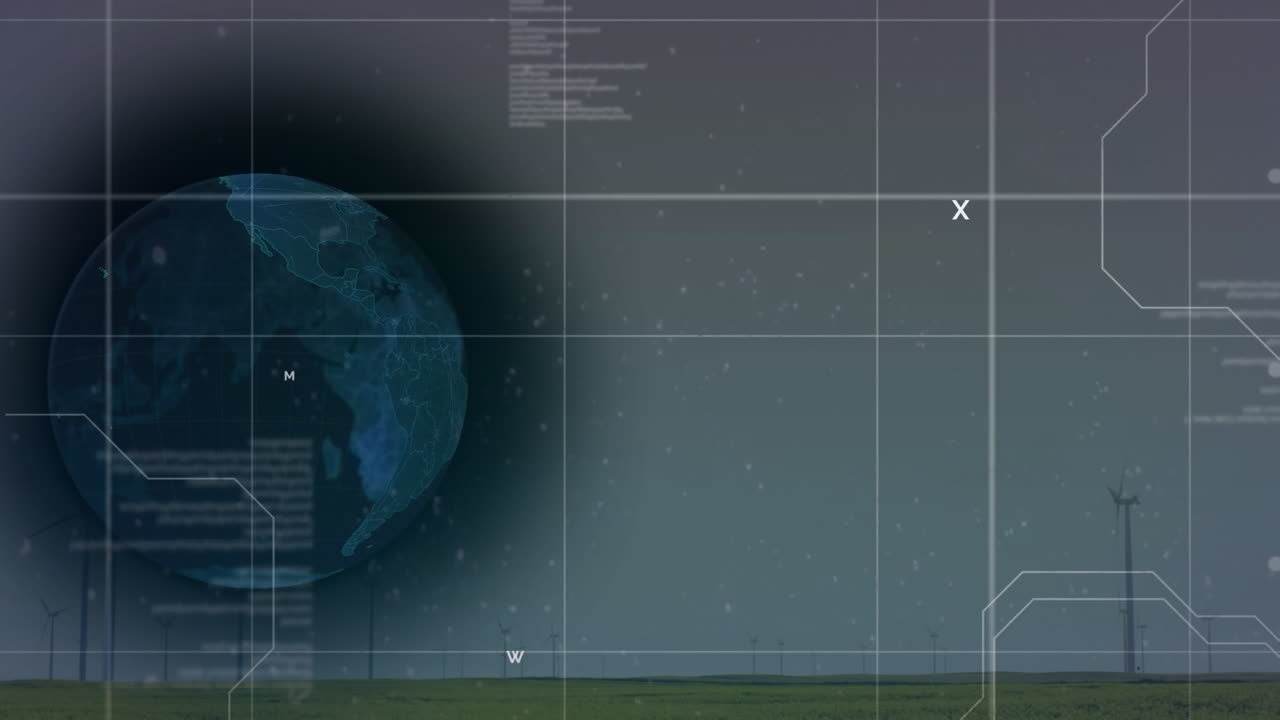 데이터 처리 및 풍력 터빈의 애니메이션