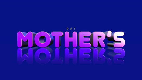 cartoon purple mothers day text on blue gradient