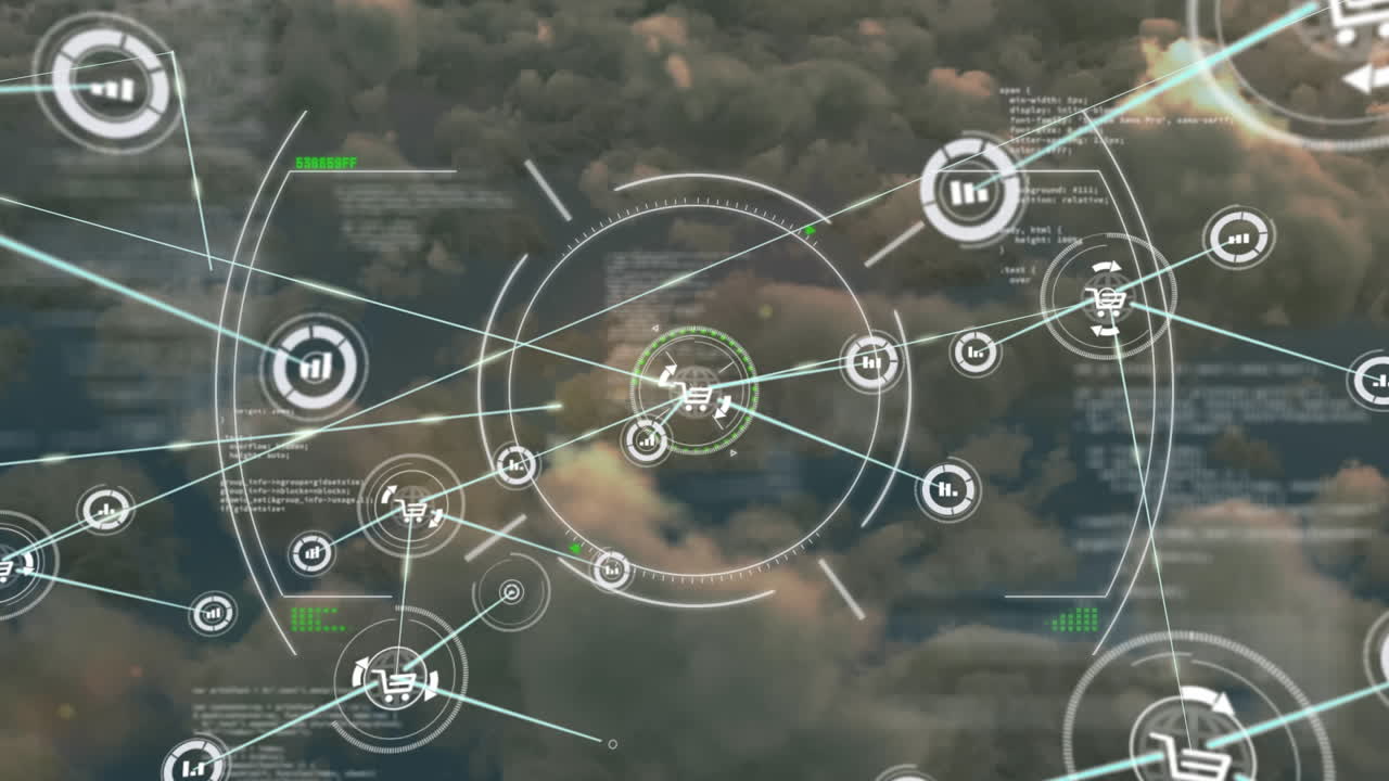 범위 스캐닝을 통해 사람 아이콘과 연결 네트워크의 애니메이션