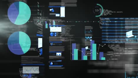 animation of data processing over black background