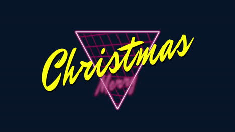 Merry-Christmas-text-with-triangle-and-grid-in-dark-galaxy