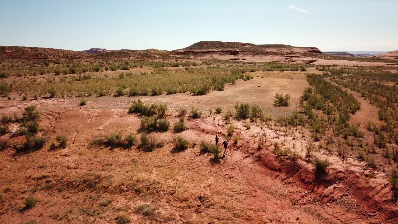 Drone shot of runners in Lake Powell Utah