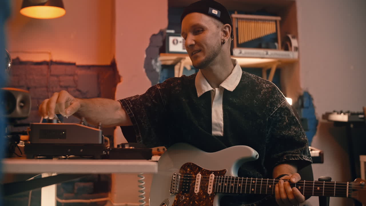 músico grabando en un estudio