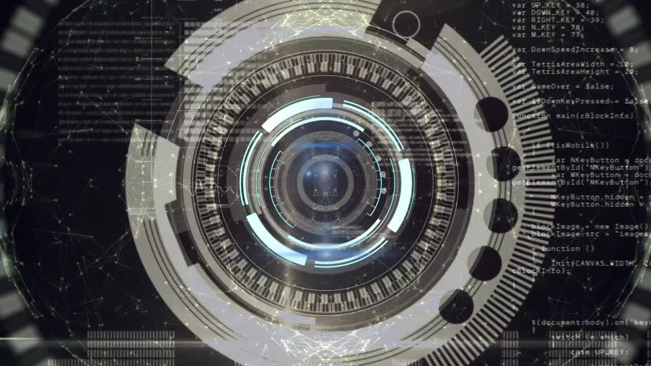 animación del alcance del escaneo y procesamiento de datos sobre un fondo oscuro