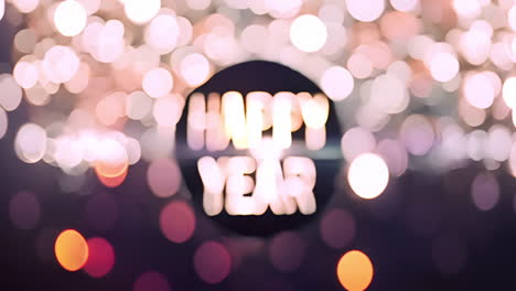 happy new year celebration with bokeh lights background
