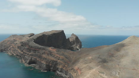 the desert stony cape of san lorenzo on the eastern tip of the portuguese island of madeira in the atlantic ocean