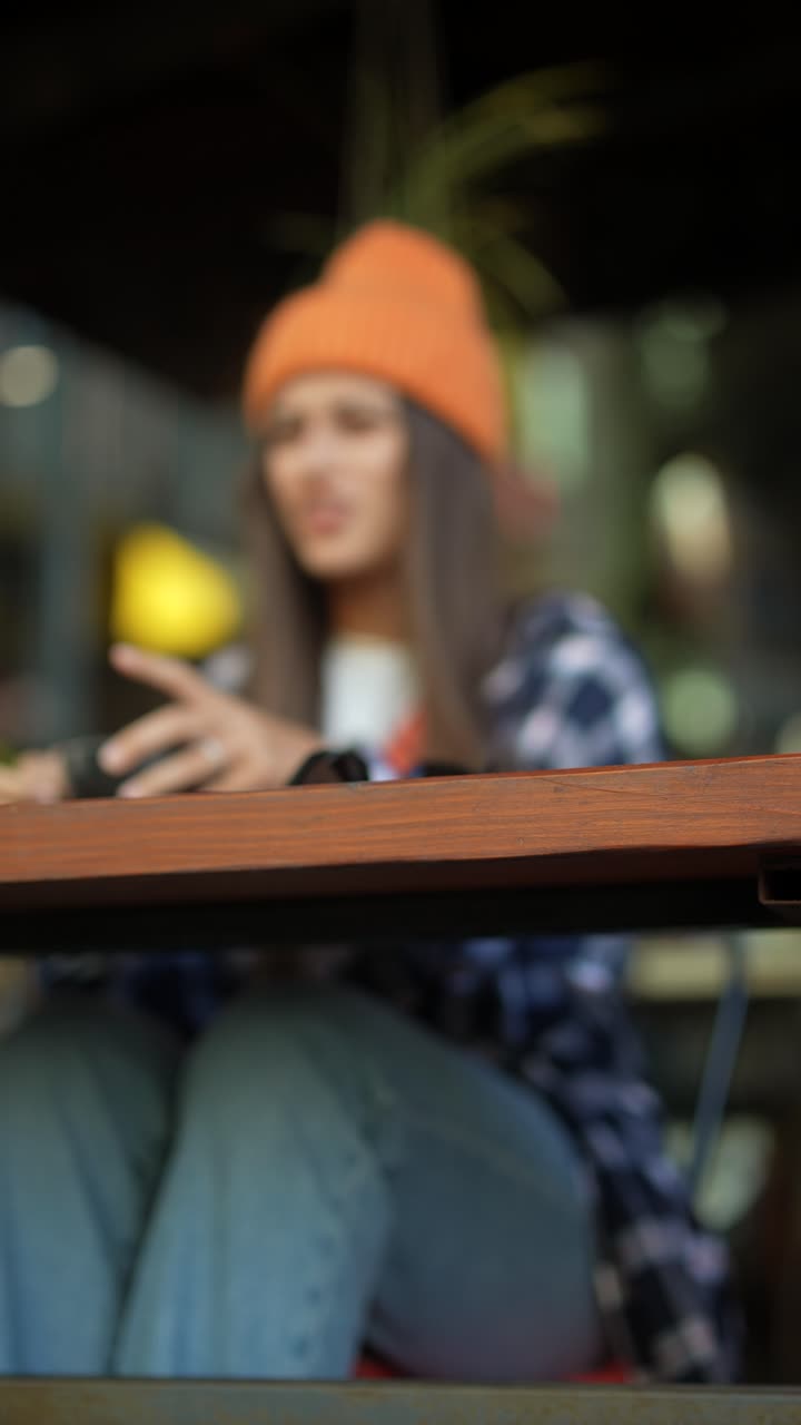 Woman in a cafe
