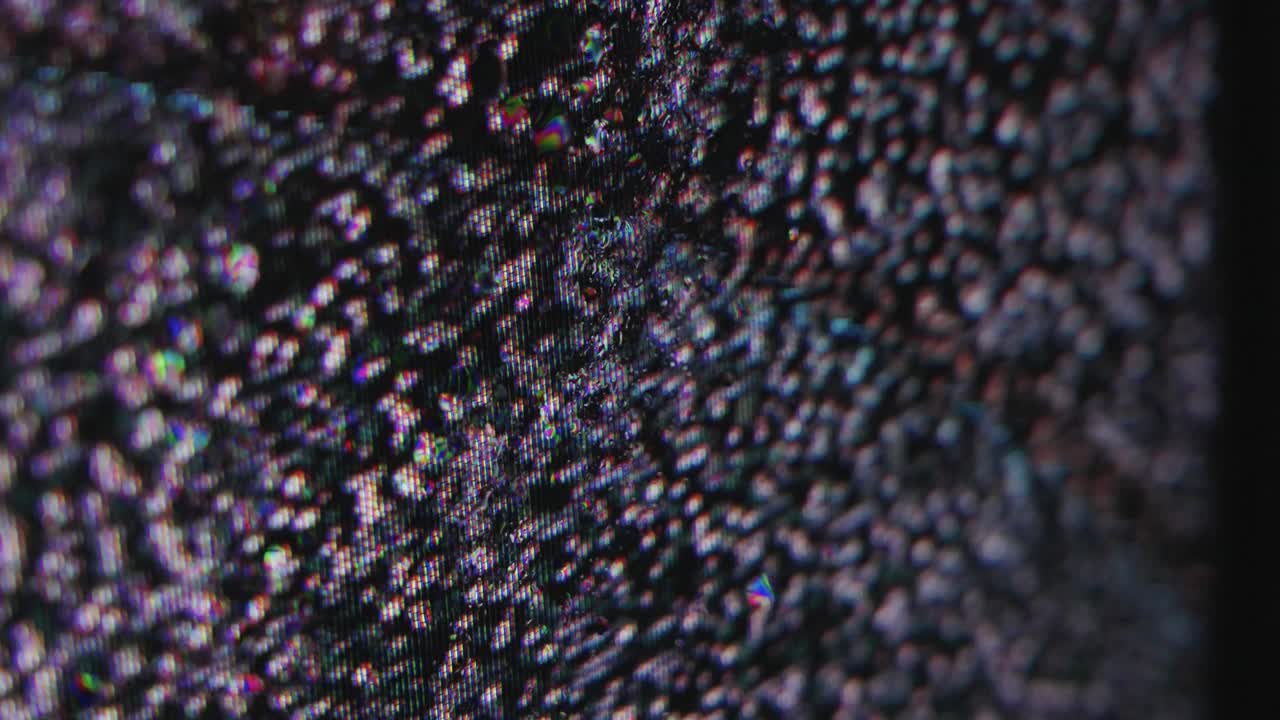 tv 소음: 신호 없음 측면 매크로 무지개 왜곡