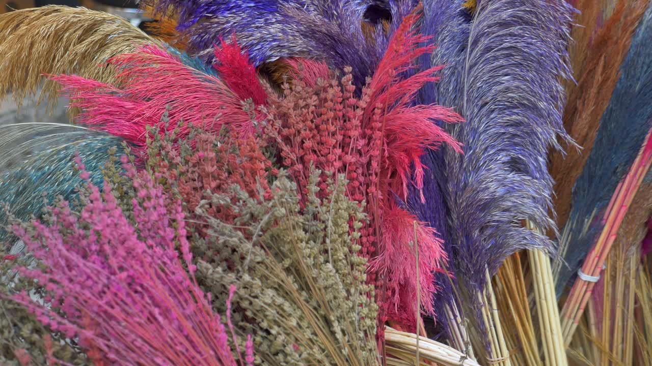 ramo de flores secas de colores