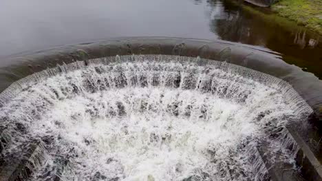 slow motion of water flowing out from reservoir