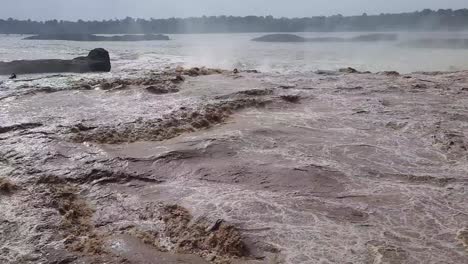 rising heavy flood water submerged everything in india