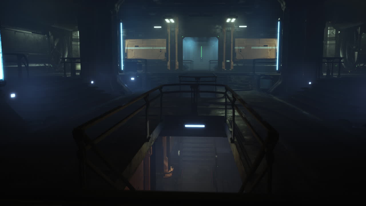 corredor de naves espaciales futuristas