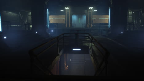 corredor de naves espaciales futuristas
