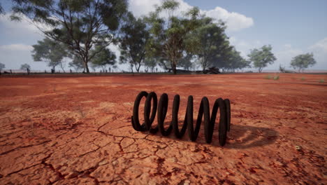 rusty coil spring in the outback