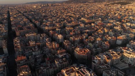 drone shot of buildings in barcelona, spain