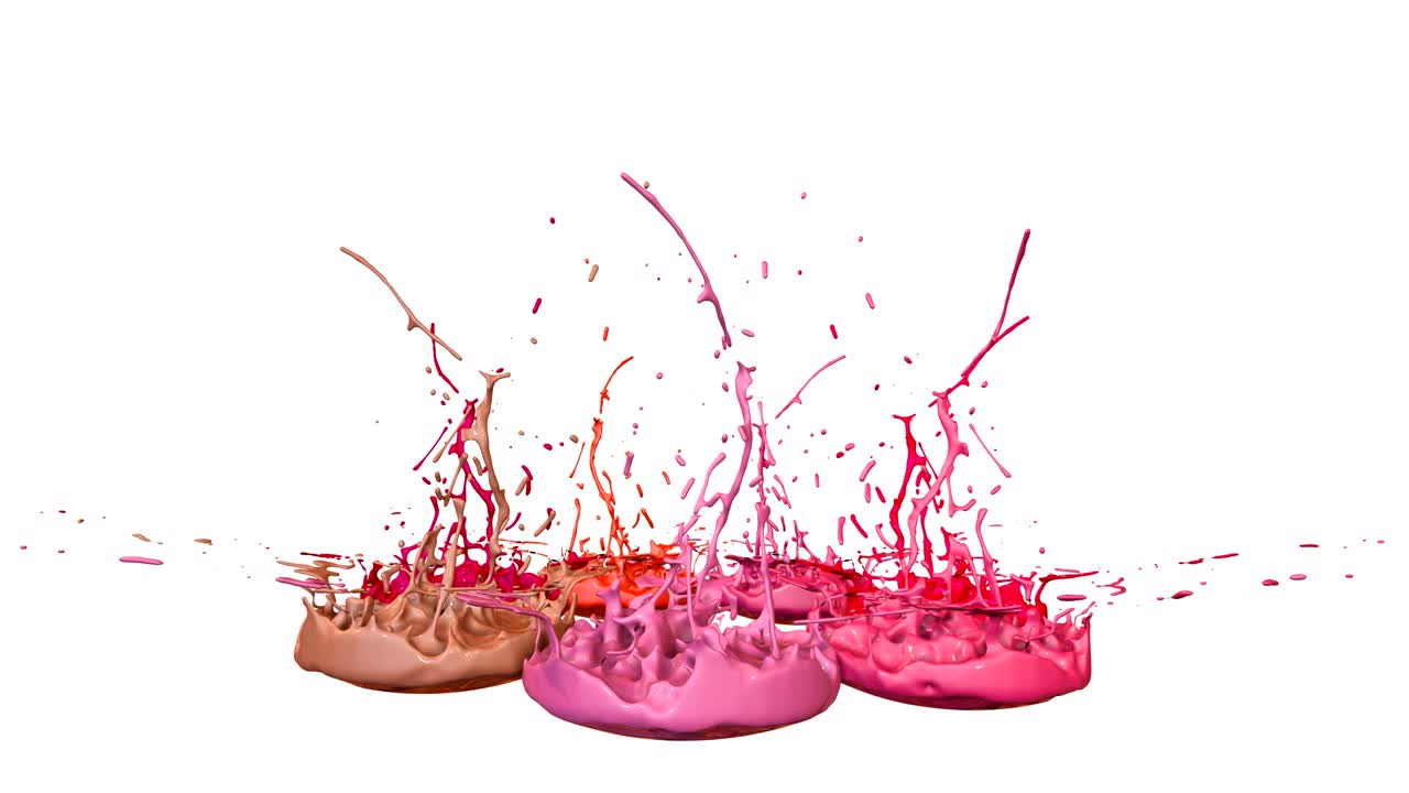 3d краски танцуют в 4k на белом фоне. симуляция брызг чернил на музыкальном динамике, который играет музыку. красивые брызги в качестве яркого фона в ультра высоком качестве. версия оттенков красного 18