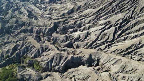 Details-of-the-soil-formations-of-Mount-Bromo,-an-abstract-formation-looking-from-abrove---Bromo-Volcano,-East-Java---Indonesia