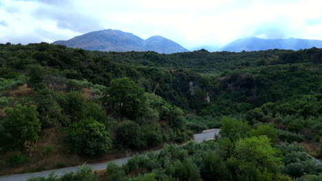 a drone shot in crete, greece