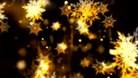 golden glassy snowflakes