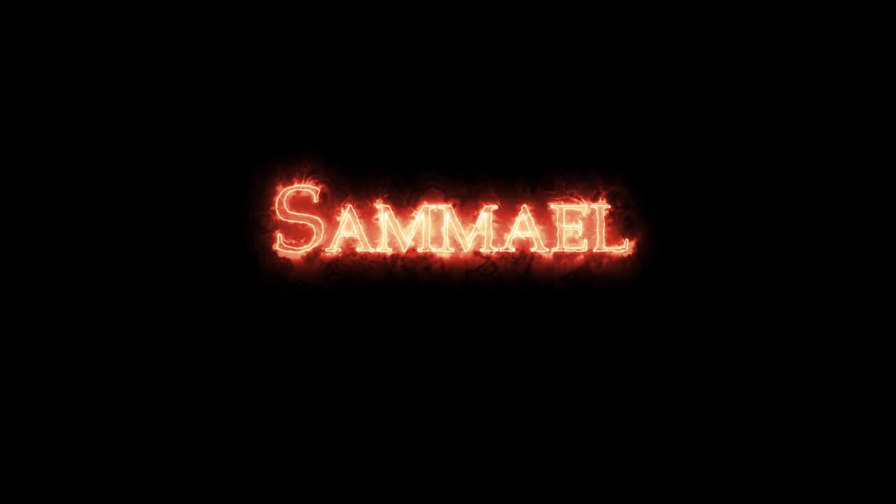 사마엘은 불로 쓰여져 있습니다.