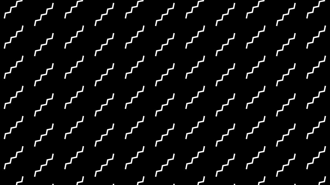 Looping Zigzag animation 4K isolated on black background