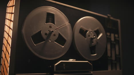 a vintage tape recorder on the table