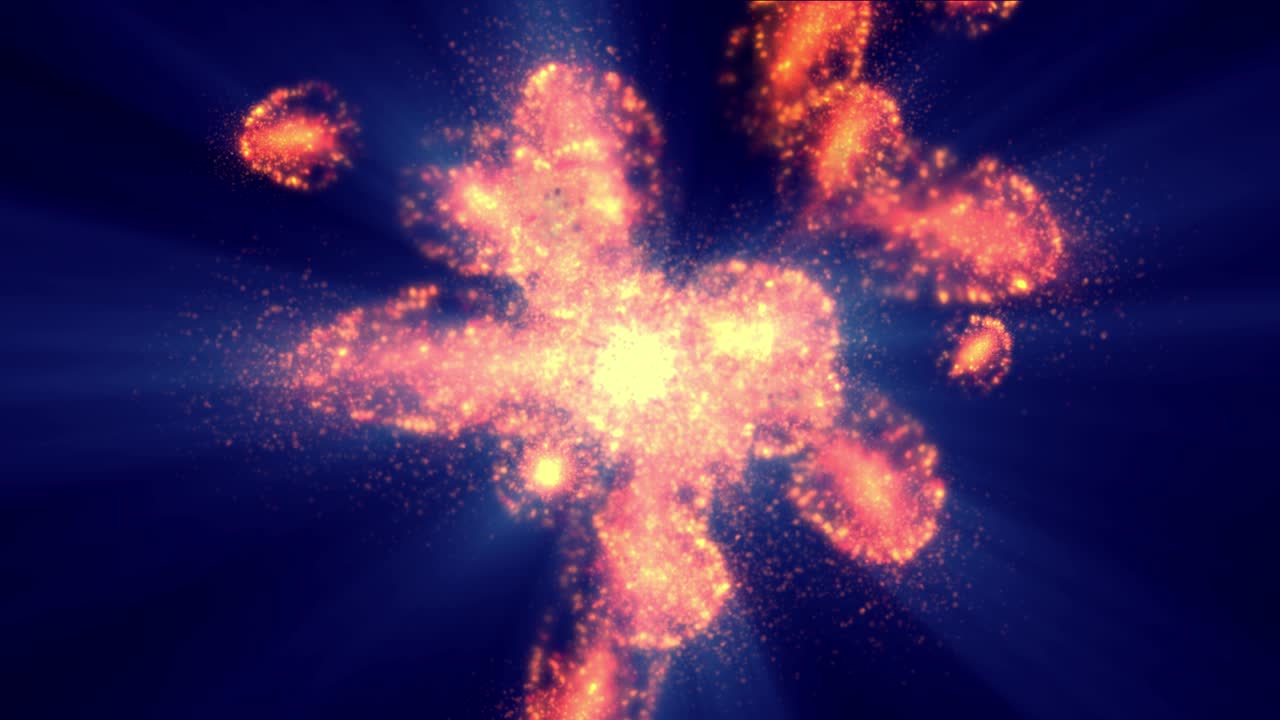 explosión de lava de partículas fuego abstracto 4k