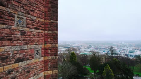 Old-church-on-hill-overlooking-city-of-Bristol,-England