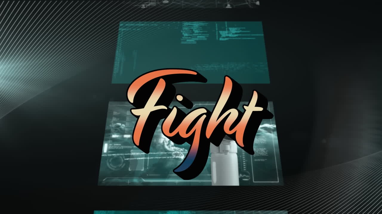 animación de la lucha por los datos en las pantallas que se mueven sobre un fondo negro