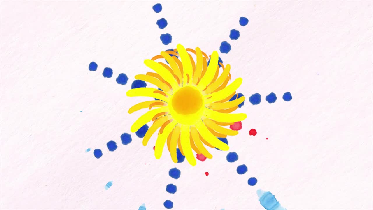 추상적인 수채화 꽃 만달라