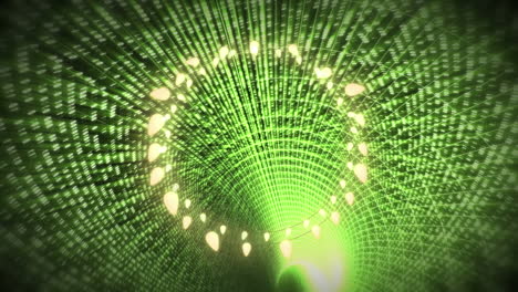 animación de la decoración de navidad luces de hadas con espacio de copia sobre el túnel brillante verde