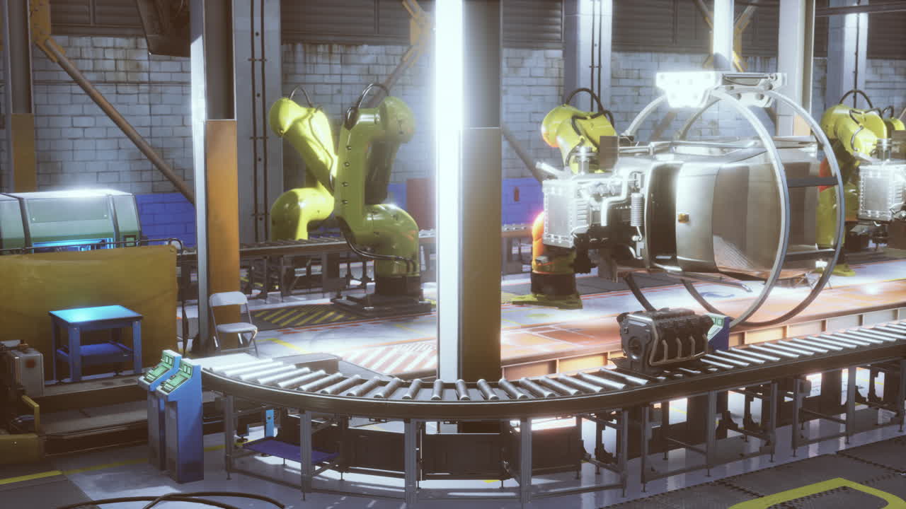 фабрика по производству автомобилей на работе