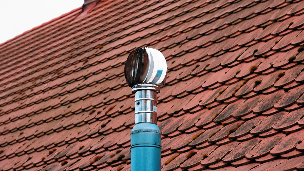 ventilador de turbina rotativo de la chimenea de metal brillante