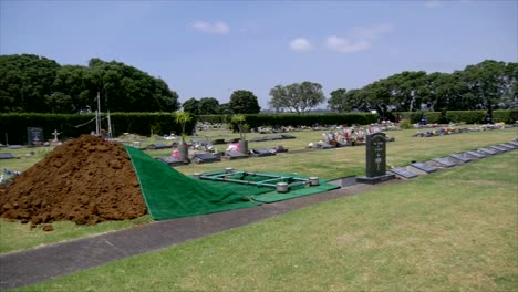shot of cemetery for funeral burial