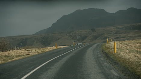 icelandic road through mountains