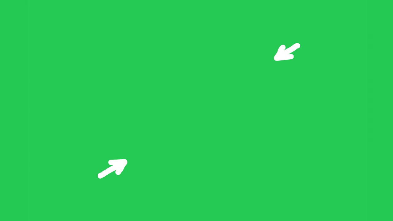 Frecce bianche animate che si muovono su sfondo green screen