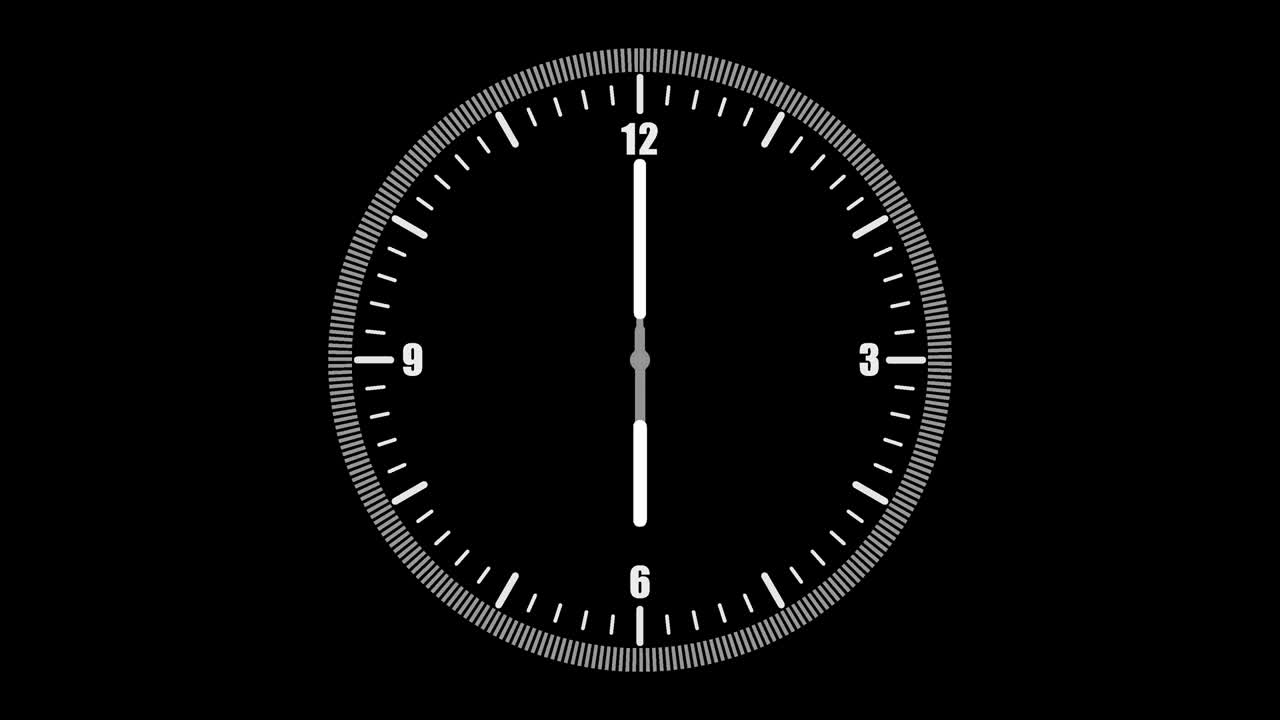 animación gráfica de movimiento de reloj moderno con canal alfa