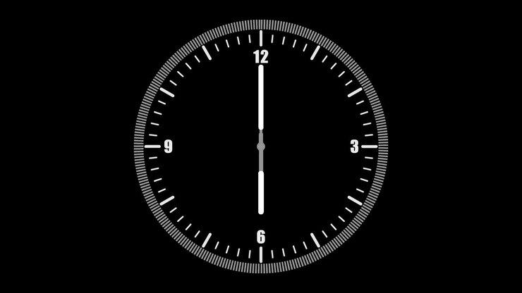 Modern clock motion graphic animation with alpha channel