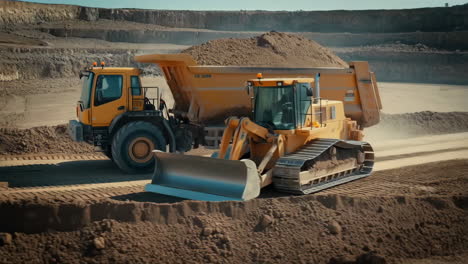 heavy construction equipment at a quarry
