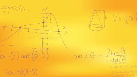 Animation-Handgeschriebener-Mathematischer-Formeln-Auf-Gelbem-Hintergrund