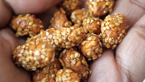 handful of sesame coated peanuts