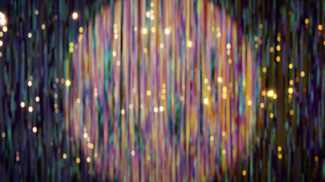 Multicolored fringed curtain