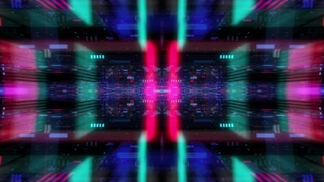 Flying futuristic central processing unit. loop / 3D render