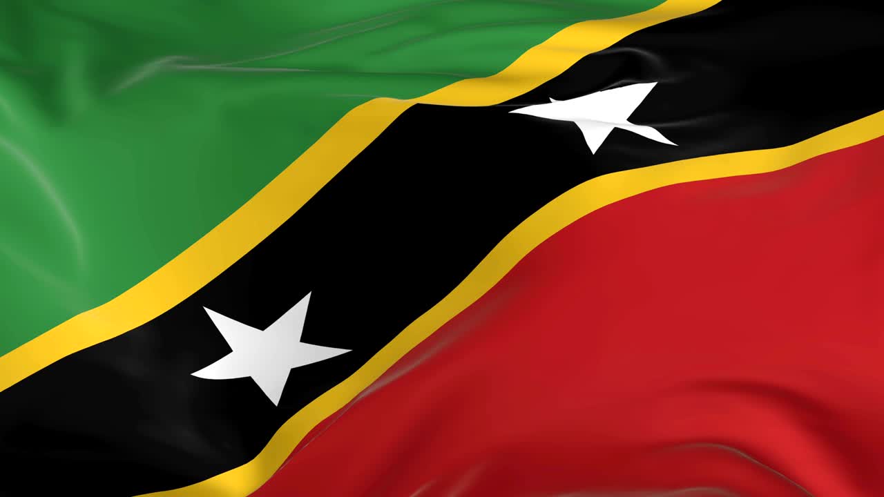 agitando una bandera en bucle como fondo saint kitts y nevis