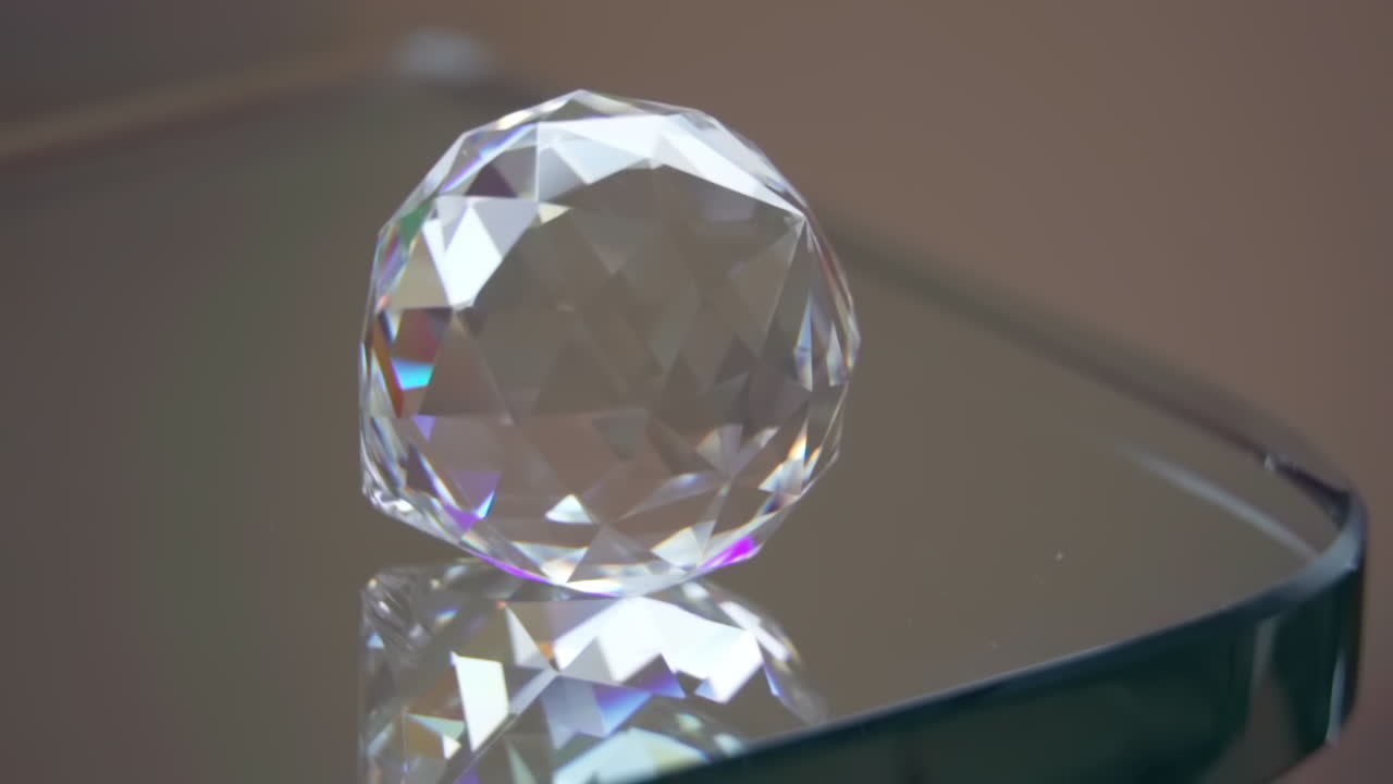 enfoque de rack de macro en cristal en vidrio reflectante