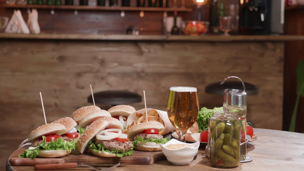 Delicious Burgers and Beer at the Bar