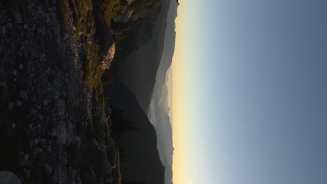 Vertical-View-Of-Rocky-Terrain-Near-Elfin-Lake-Mountain-Hikes-Near-Squamish,-British-Columbia,-Canada