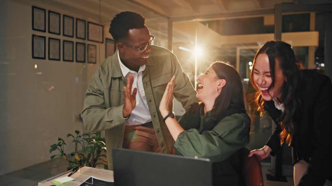 Successful Business Team Celebrating Achievement